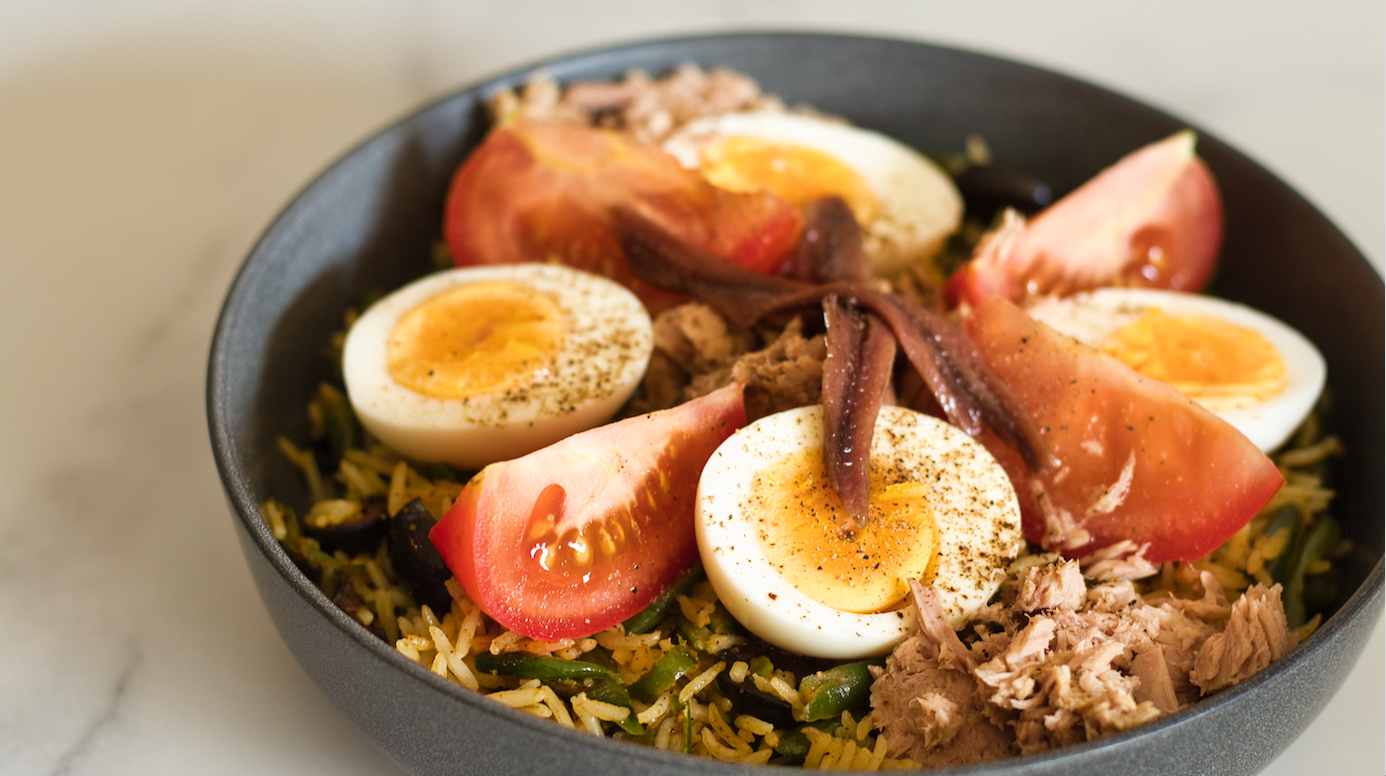 This Summer, Serve This Warm, Indian Inspired Nicoise Rice Salad