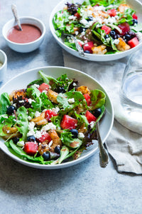Grilled Shrimp Salad with Watermelon and Blueberries