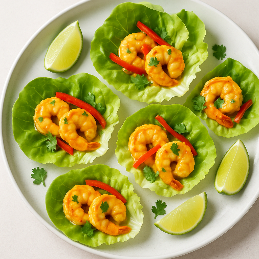Coconut Curry Shrimp Lettuce Cups