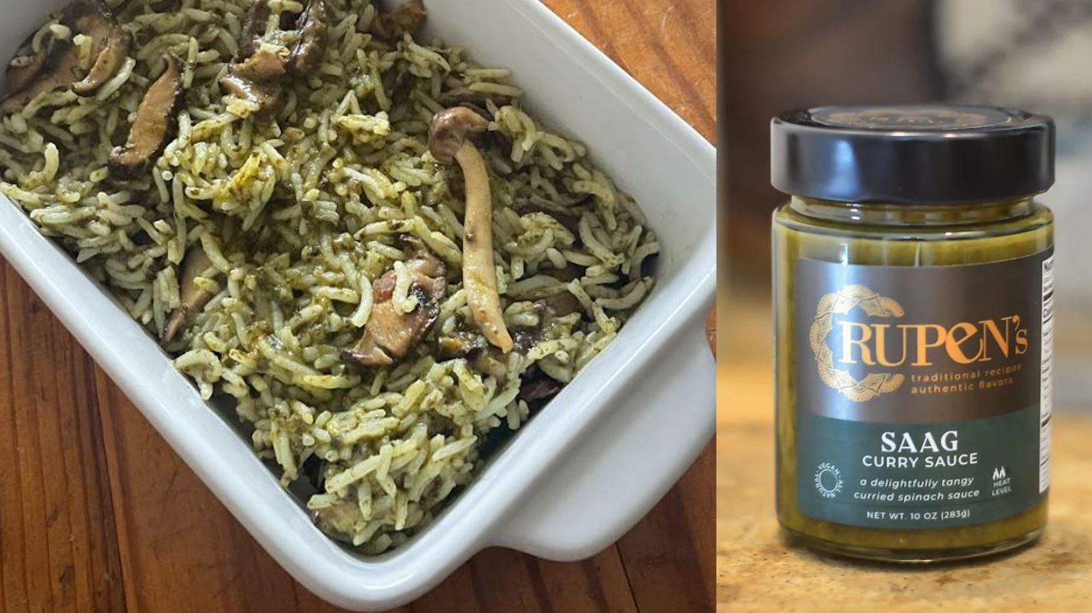 Saag & Mushroom Pilaf