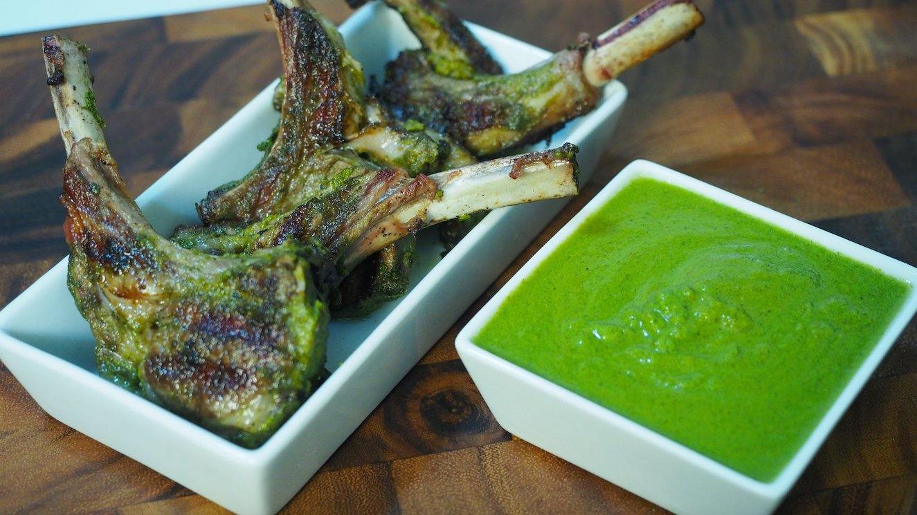 Lamb Chops in Green Mint Chutney