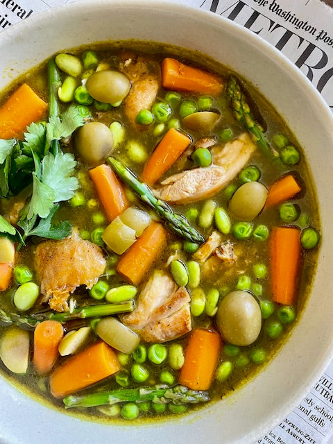Chicken Tagine with Spring Vegetables