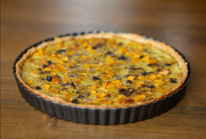 Autumn Quiche - A Savory Pumpkin & Mushroom Quiche With Warm Curry Spices