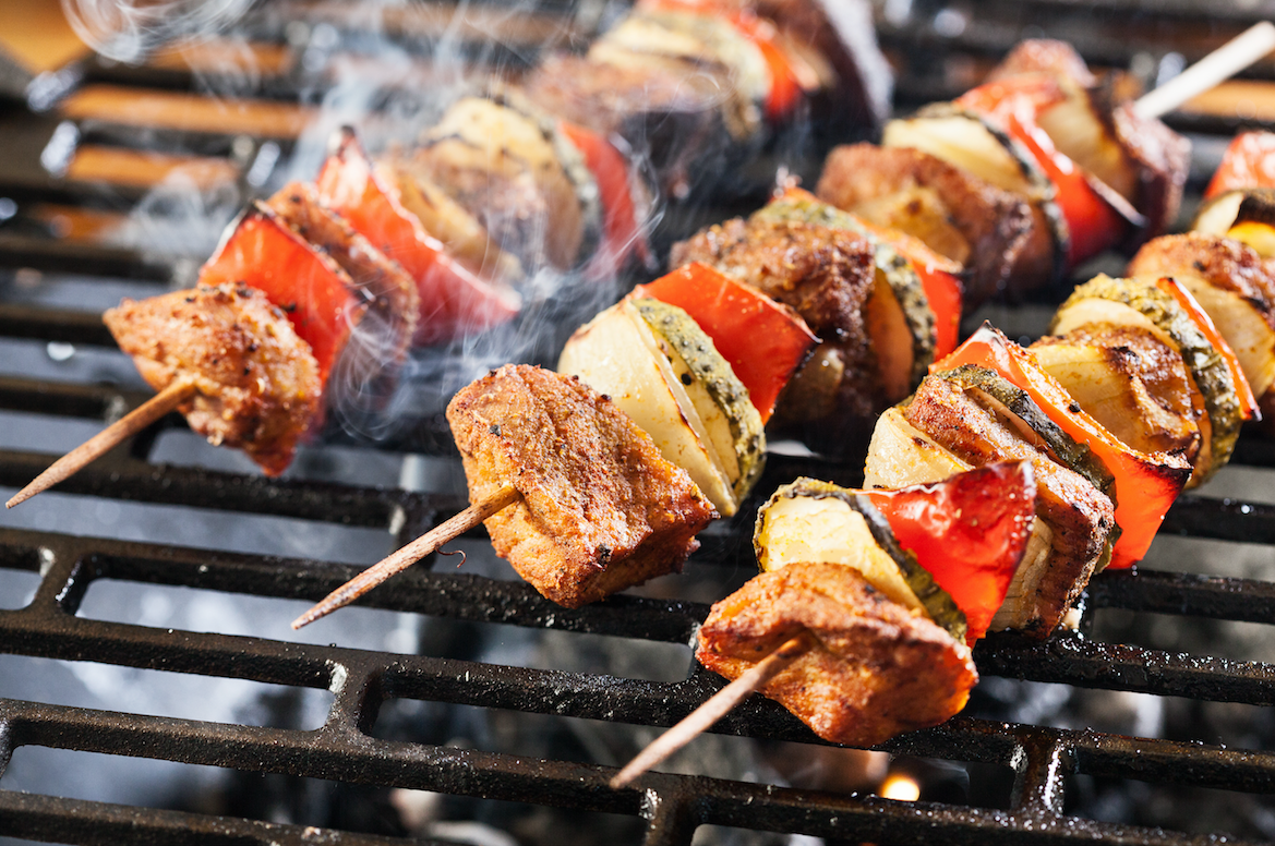 Grilled Lamb and Veggie Kebabs