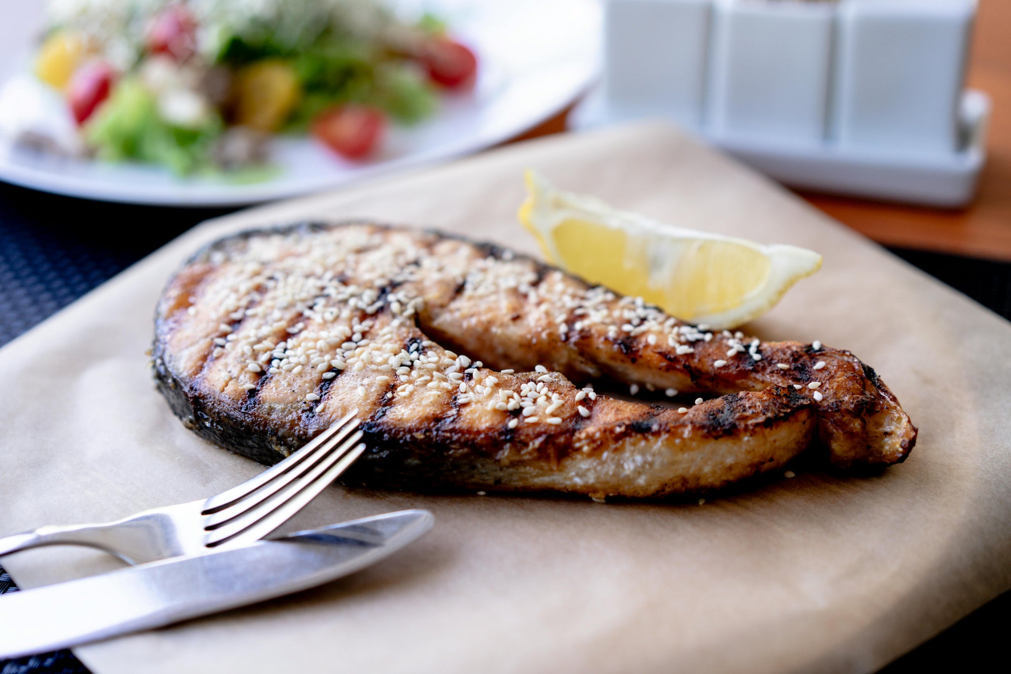 Grilled Fish with Mango Curry Mayo